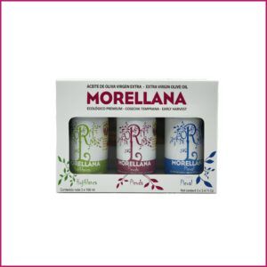 <b>ESTUCHE Morellana Ecológico</b>.</br> 3 Variedades.</br>Botella cristal 3 x 100 ML