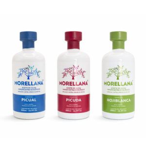 <b>PACK 3 BOTELLAS. Aceite de Oliva Virgen Extra </b></br>Morellana Ecológico</br>3 Variedades</br>Botella cristal 500 ml